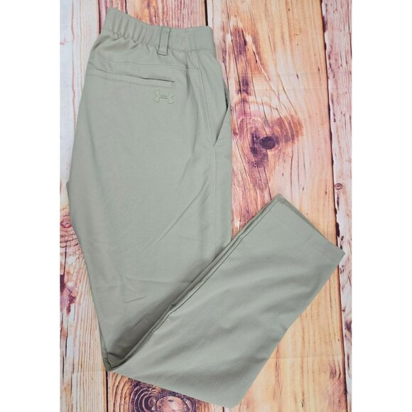 Under Armour Mens Golf Pants 30/30 Lightweight Stretch Athletic Fit Khaki - Picture 3 of 7